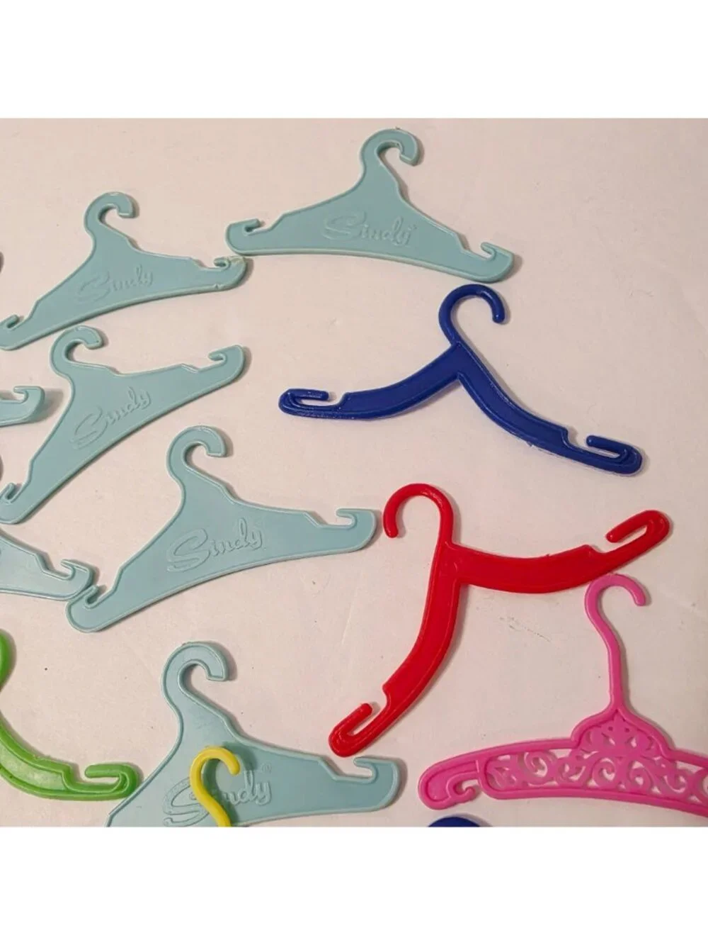 23 Vtg Sindy Doll Blue Yellow Pink Red Green Clothes Hangers Coat Dress Hangers